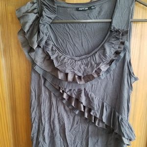 Apt 9 grey ruffle tank